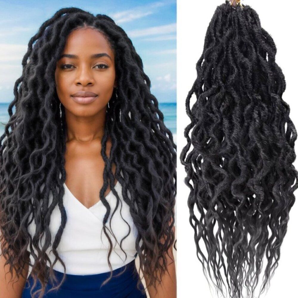 NWOT Pre-Twisted Distressed Butterfly Faux Locs 15" Boho Goddess Crochet Hair 6-